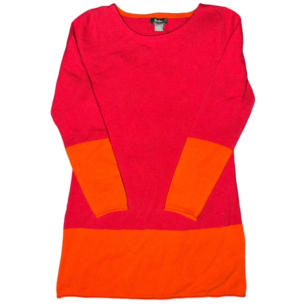 neiman marcus 100% cashmere color blocked sweater